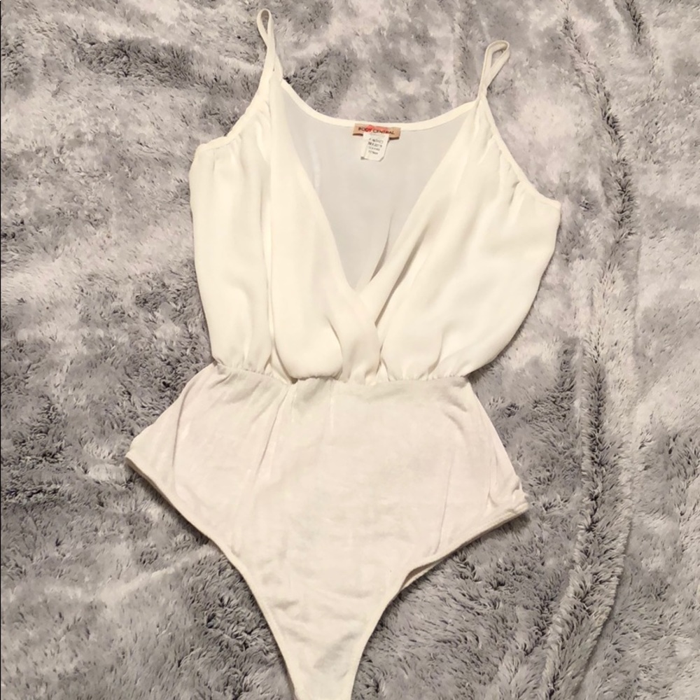White plunge bodysuit